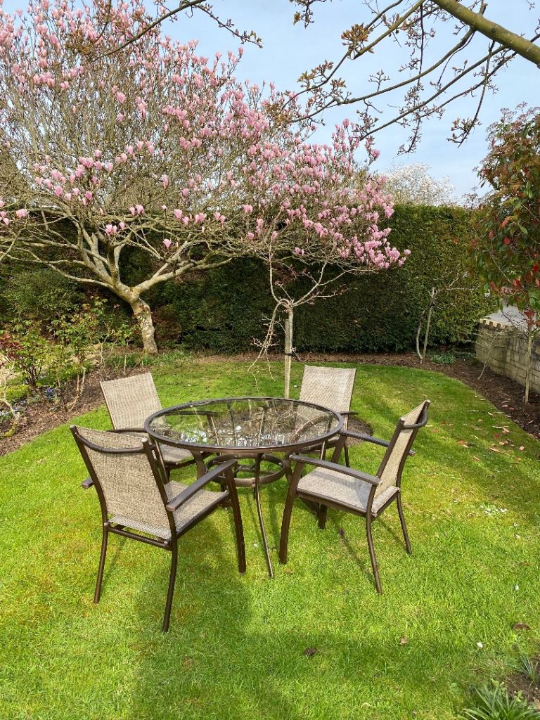 Glass (toughened) table and four chairs