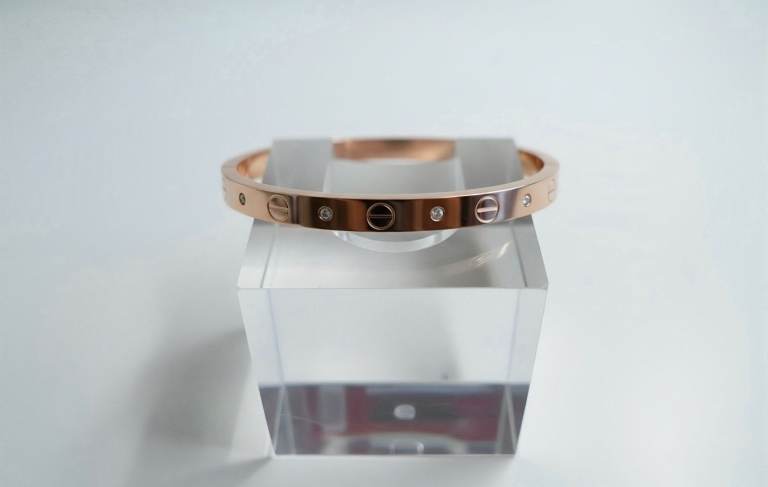 Designer Style Rose Gold Plated Hinge Bangle Stamped 18KGP Costume Jewellery