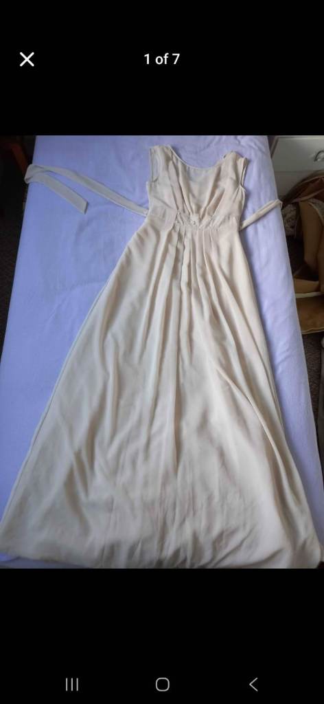 Ivory empire line bridesmaid dress.