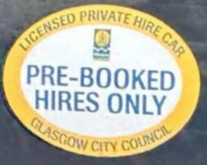 Private hire taxi car glasgow city council licenced car for rent
