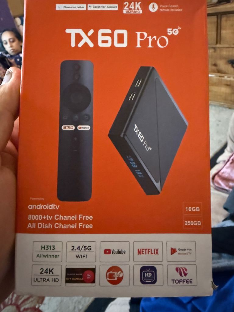 Tx 60 pro 5g with Display 24k ULTRA HD Android Smart TV Box