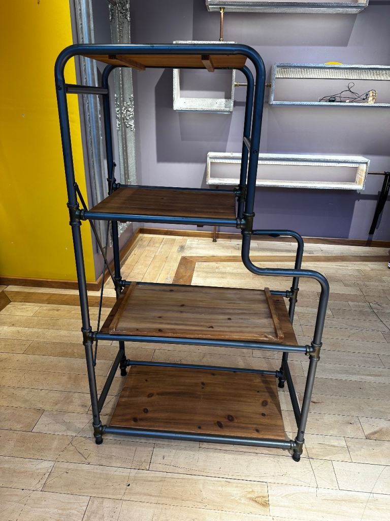 Industrial Metal & Wood Shelving Unit – 4 Tier