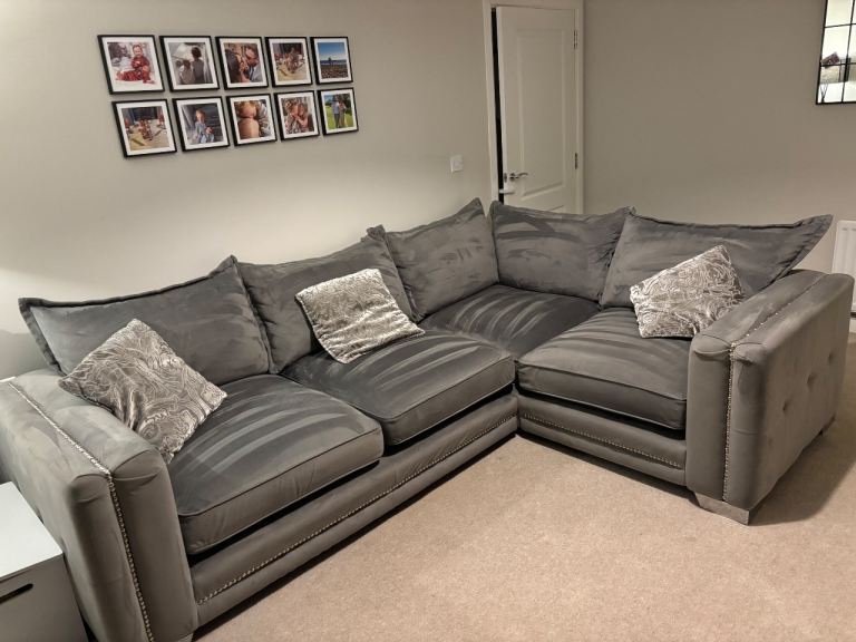 SCS Regency Corner Sofa + Matching Armchair – Grey (LLB Collection) £500