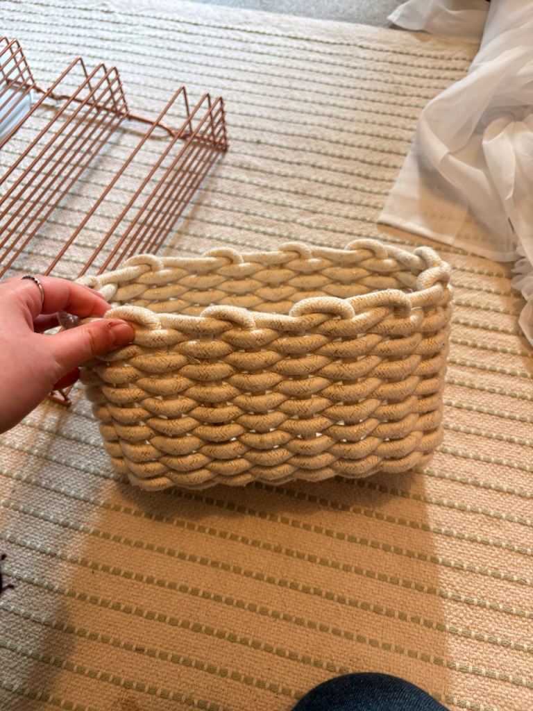 RESERVED - soft woven storage basket 