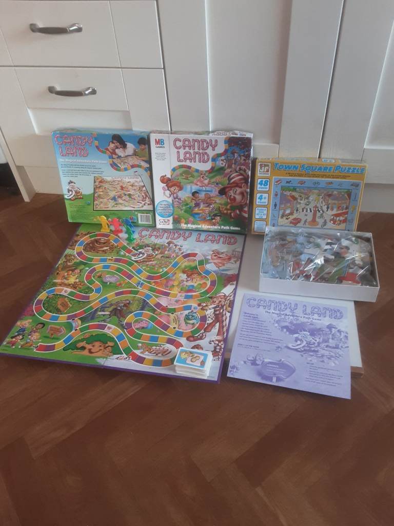 Childs game  Candyland and Town Square  chunky  puzzle. Age 3+