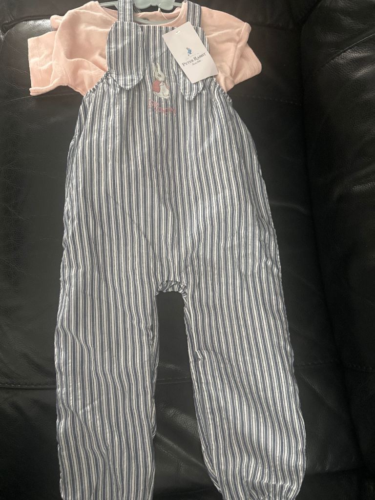 Peter Rabbit Baby Dungarees & Top Set - NEW with Tags