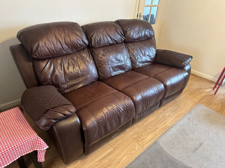 Leather recliner 3 seater sofa 