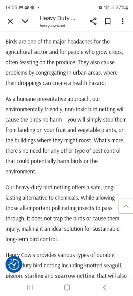 Pest/bird netting 