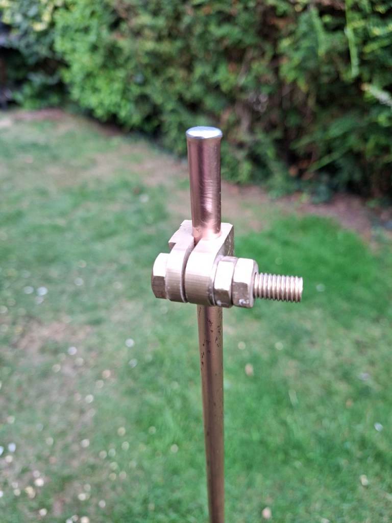 New: Electrical Earth Rod Grounding Rod & Clamp. Copper. 4ft (1200mm) x 3/8in (9mm). 