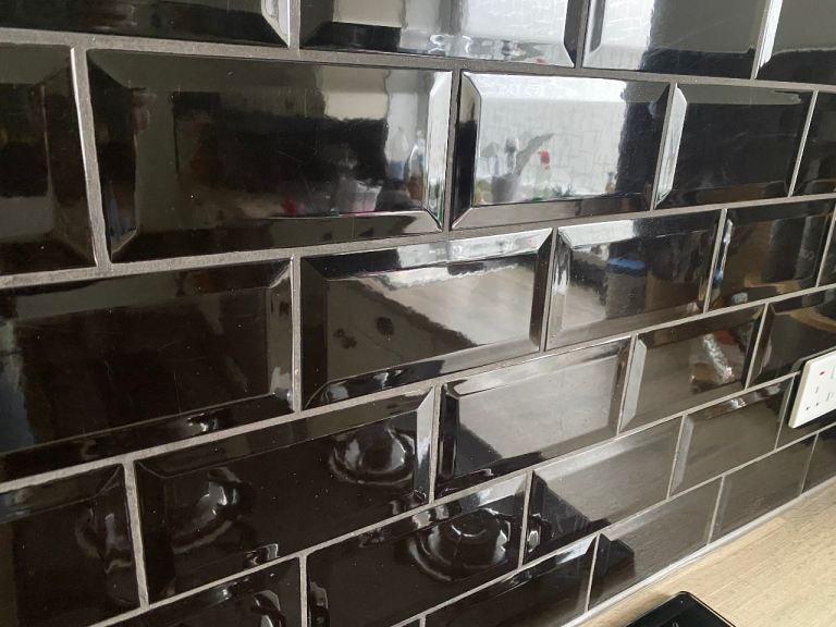  4 boxes Black wall tiles =150 tiles