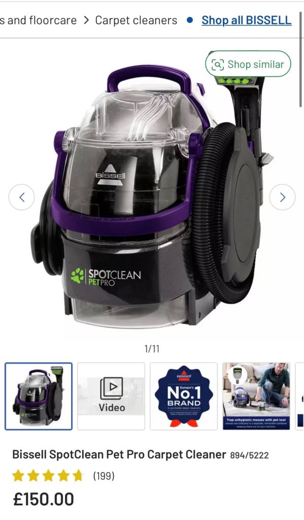 Bissell SpotClean Pet Pro Carpet Cleaner 