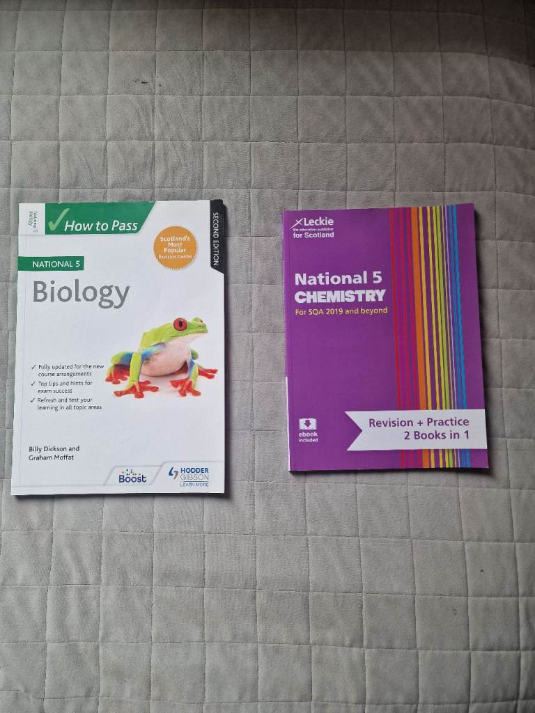 National 5 Biology & Chemistry Revision Books – As Good As New