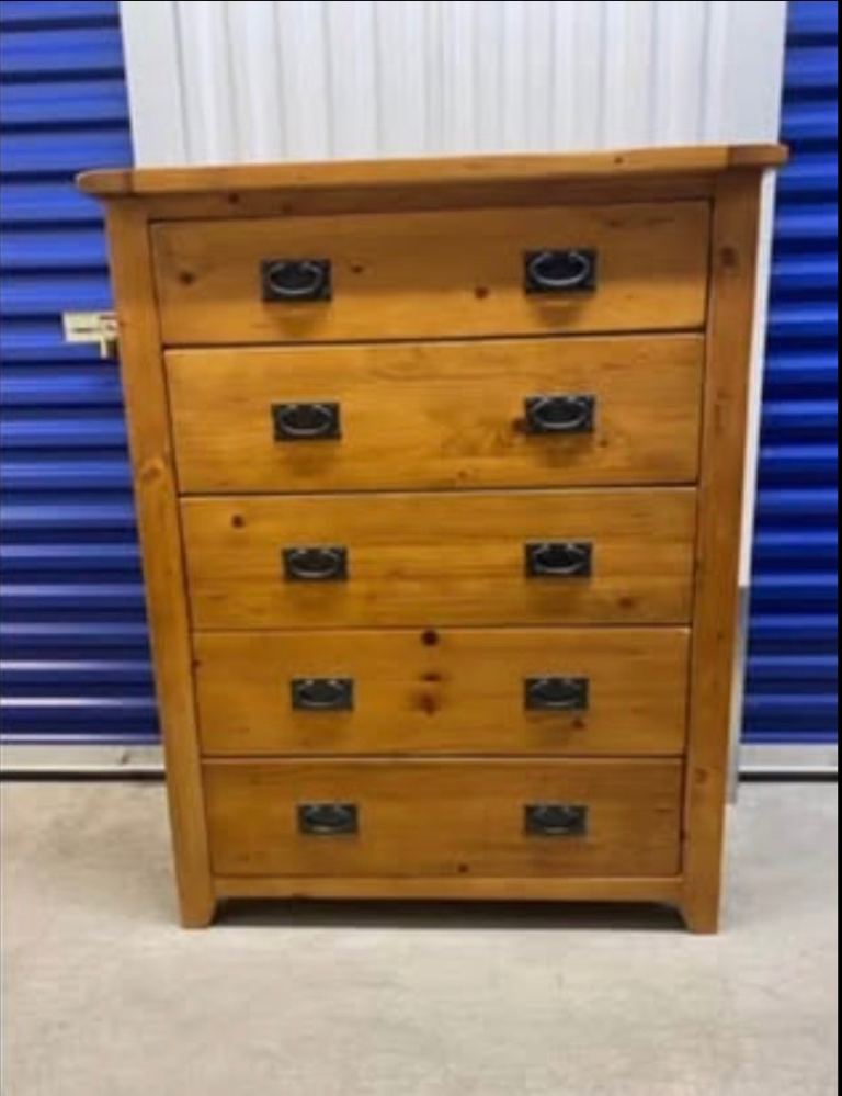 image for Solid pine rustic chest of drawers, good condition