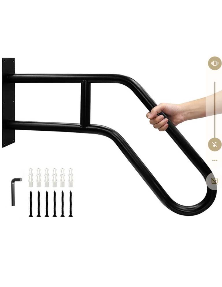 REDUCED! New Black Stainless Steel Grab Rail Handrail for Steps or Bathroom