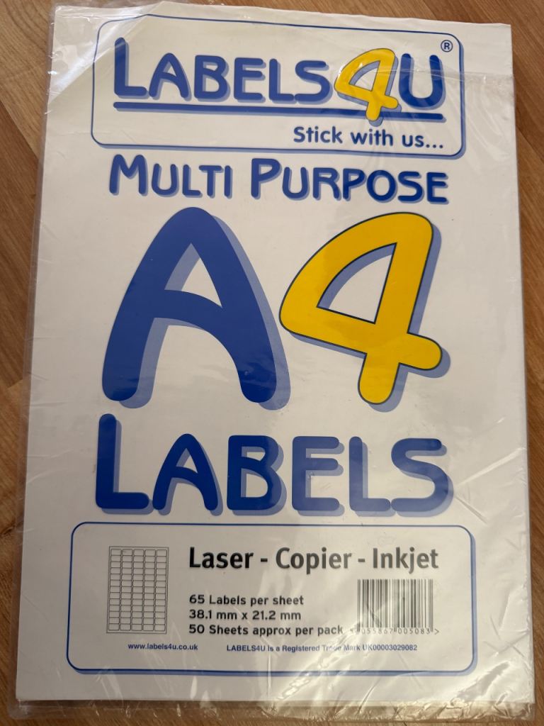 Labels4U A4 Multi Purpose Labels - 42 Sheets, 65 Labels per Sheet