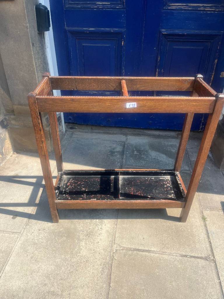 Antique Large Umbrella/ Stick Stand , lovely detail , has 2 drip trays . 