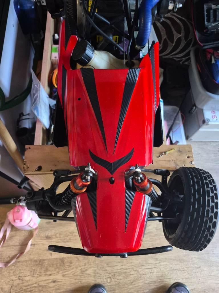 Large 1/5 Scale Red Petrol RC Car Buggy - Good Condition