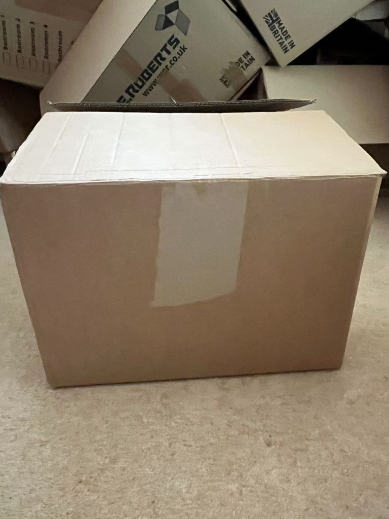 Packing boxes for moving or storage.