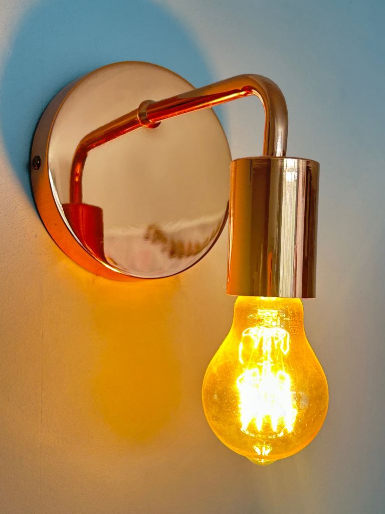3 x Adonis copper wall lights complete with vintage style filament bulbs