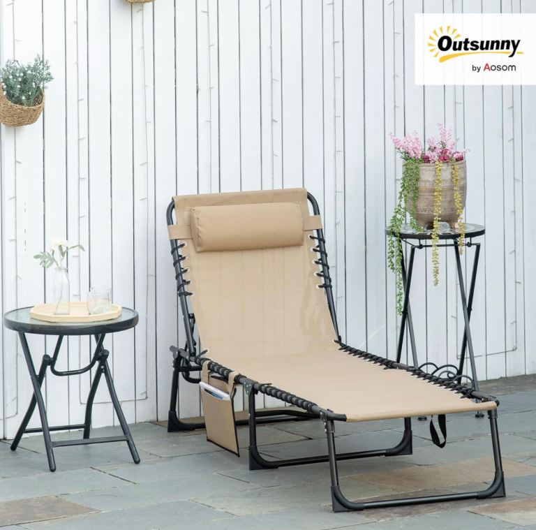Sun Lounger Garden Chair Beige