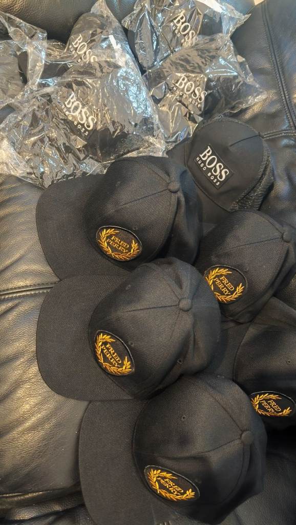 Bundle of caps for sale, designer logo rep, all new 