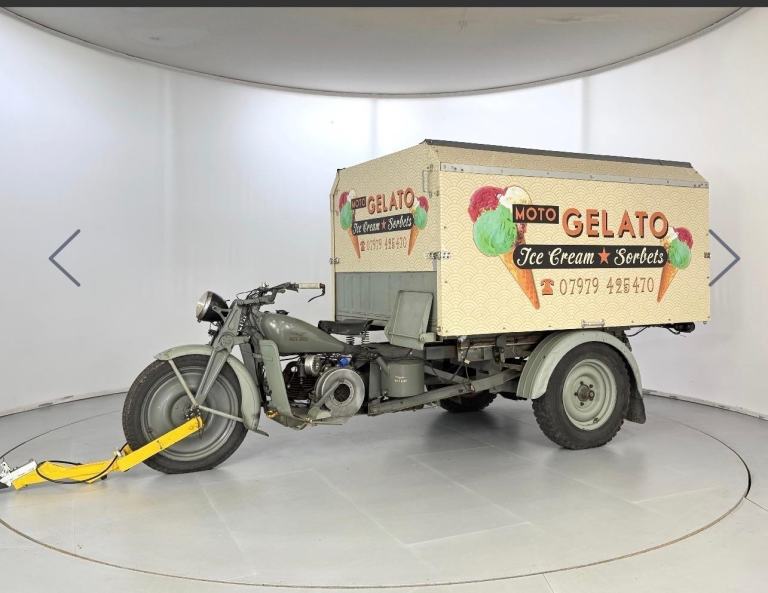  1948 MOTO GUZZI ECOLE ICE CREAM CART, coffee van ready to use business, 