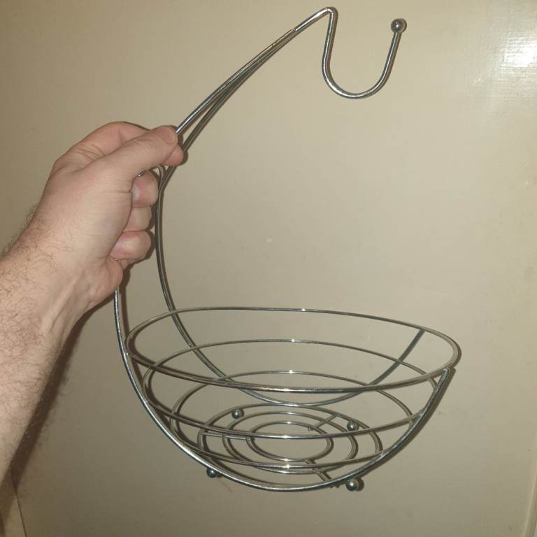 Stainless steel fruit basket with banana hook