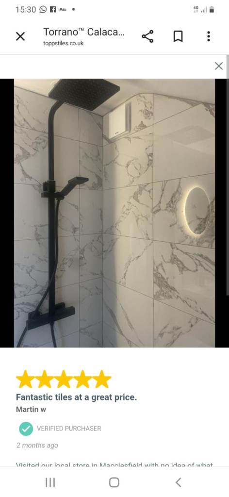 Bathroom tiles 60 x 30 