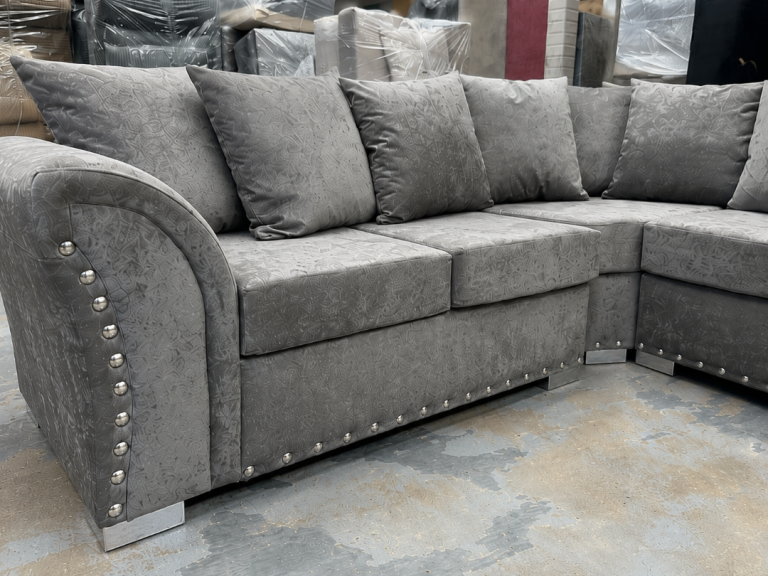 Brand New Harrison Corner Sofa | Grey L Shape 5 seater Sofa | Luxury Fabric | UK Delivery