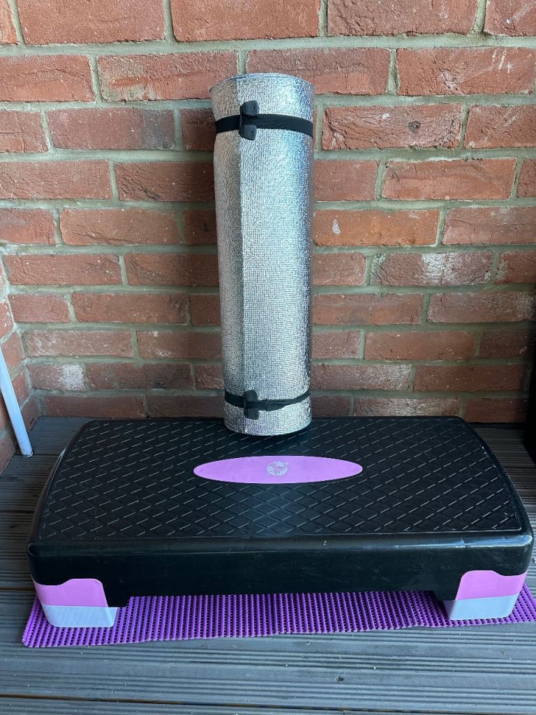 2 Level Adjustable Aerobic Fitness Yoga Step & yoga mat