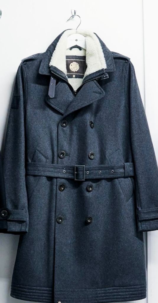 Pretty Green Astley Wool Blend Coat In Dark Grey Size XS RRP £245