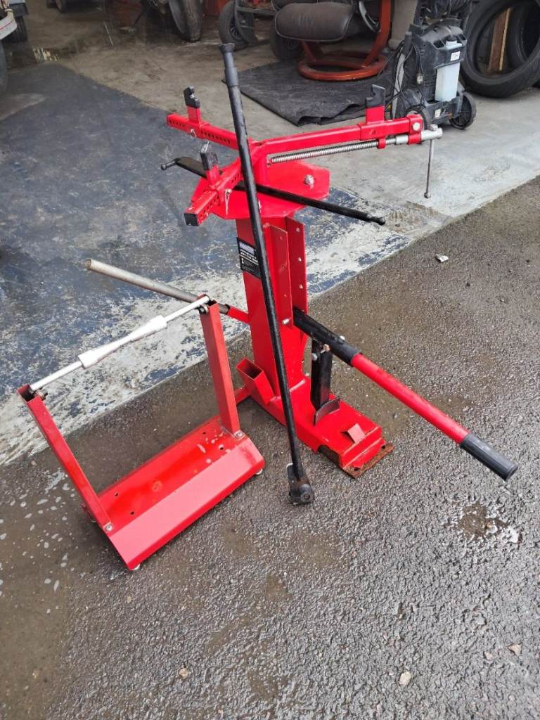Sealey mini and motorcycle tyre changer, and wheel balancing stand