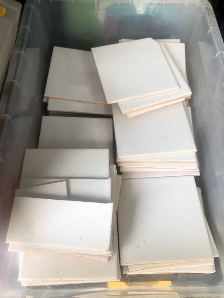 image for White ceramic tiles 15x15cm