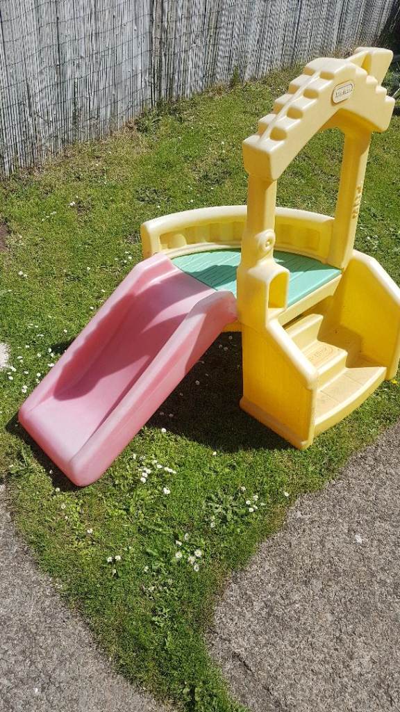 Little tikes 1 2 3 Outdoor Slide – Pink and Yellow, Good Condition