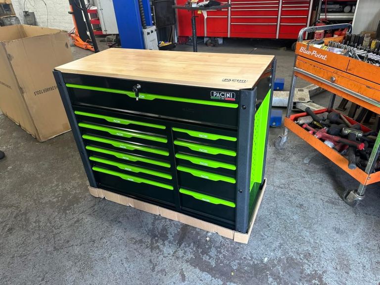 🟢 12 DRAWER TOOL BOX COMPLETE WITH TOOLS