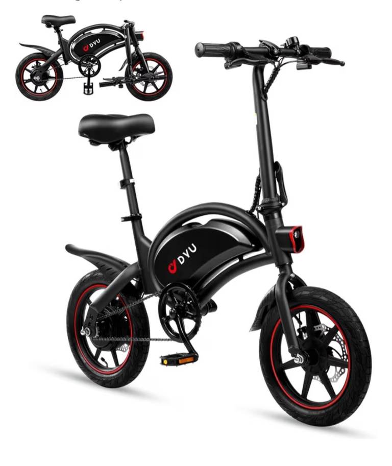 DYU D3F 14in Folding Electric Bike 250W 36V 60km 25km/h Black