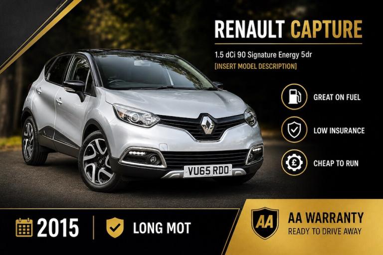 2015 Renault Captur 1.5 dCi 90 Signature Energy 5dr Hatchback Diesel Manual