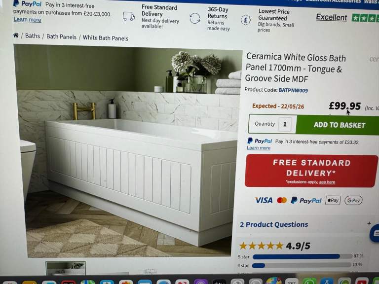 SIDE AND END BATH panels