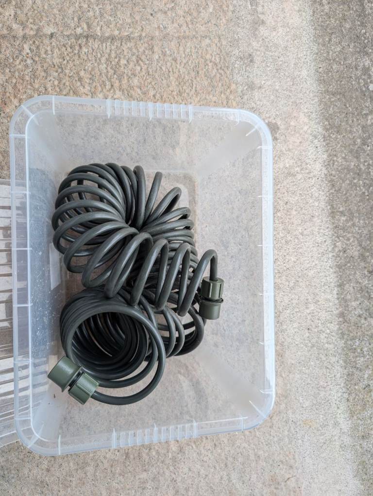 Garden Hose Pipe - Coiled, Green, Good Condition