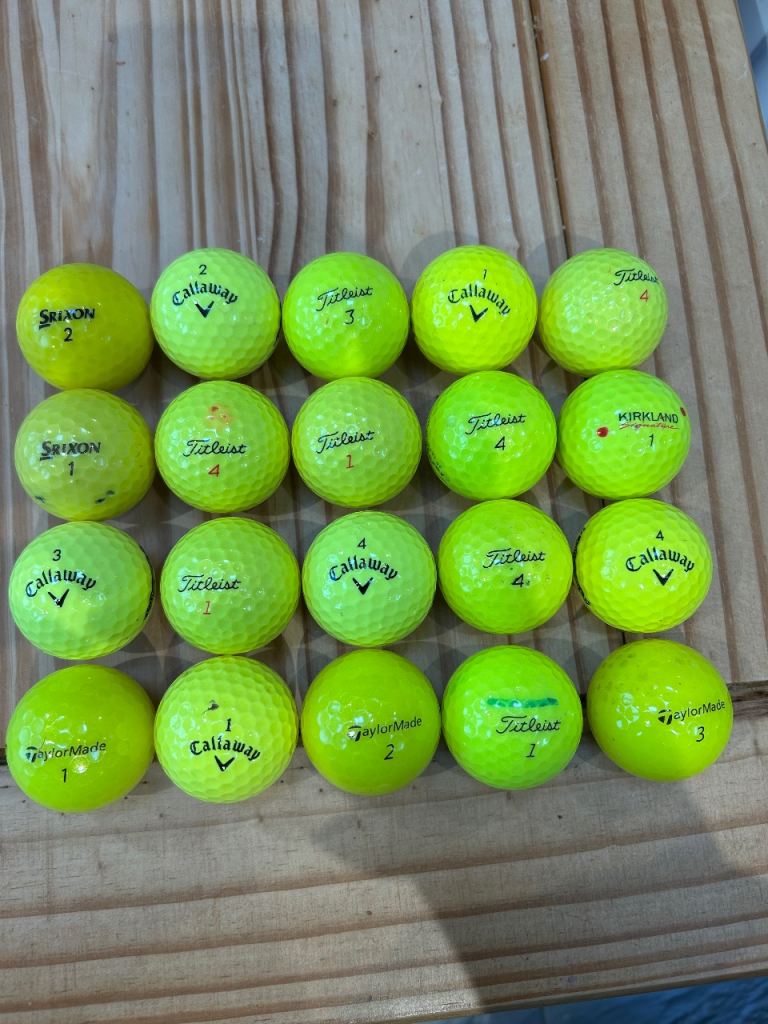 20 A grade premium brand yellow golf balls £15 only 