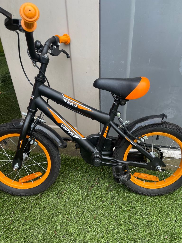 Verve Bash 14 Kids Bike – Black and Orange, Good Condition
