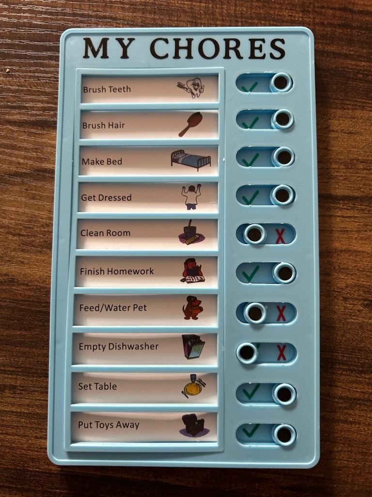 image for Chores Chart For Kids Checklist Board To Do List 20cm x12cm VGC