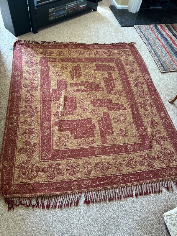 Red and Gold M&S throw 150 x 170 cm approx