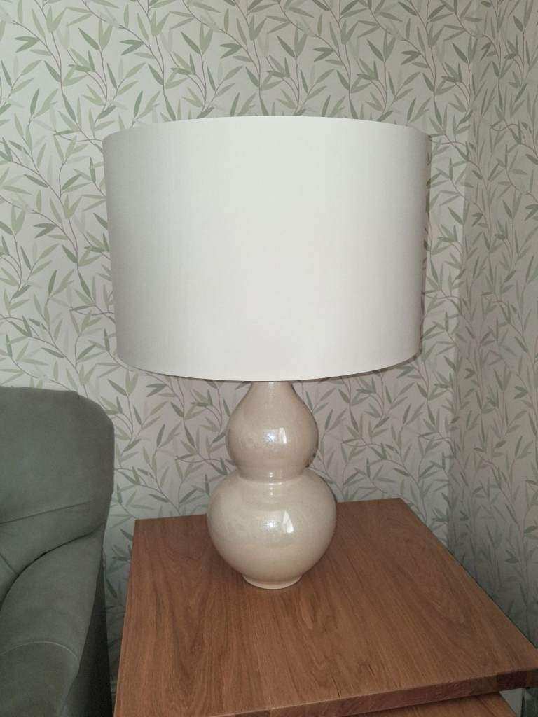 2 LAURA ASHLEY/JOHN LEWIS CREAM LAMPS