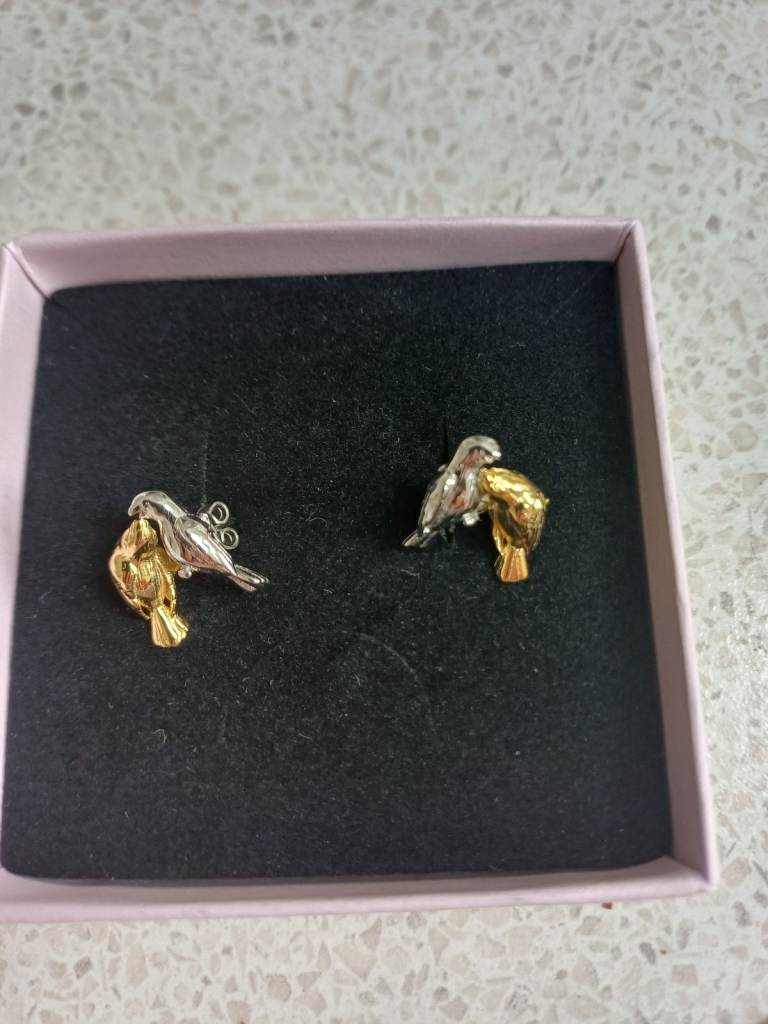 Bill Skinner sterling silver bird earrings - New