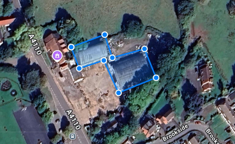 Site photograph 2 of 20 showing the agricultural steel-frame buildings at Hereford, Herefordshire