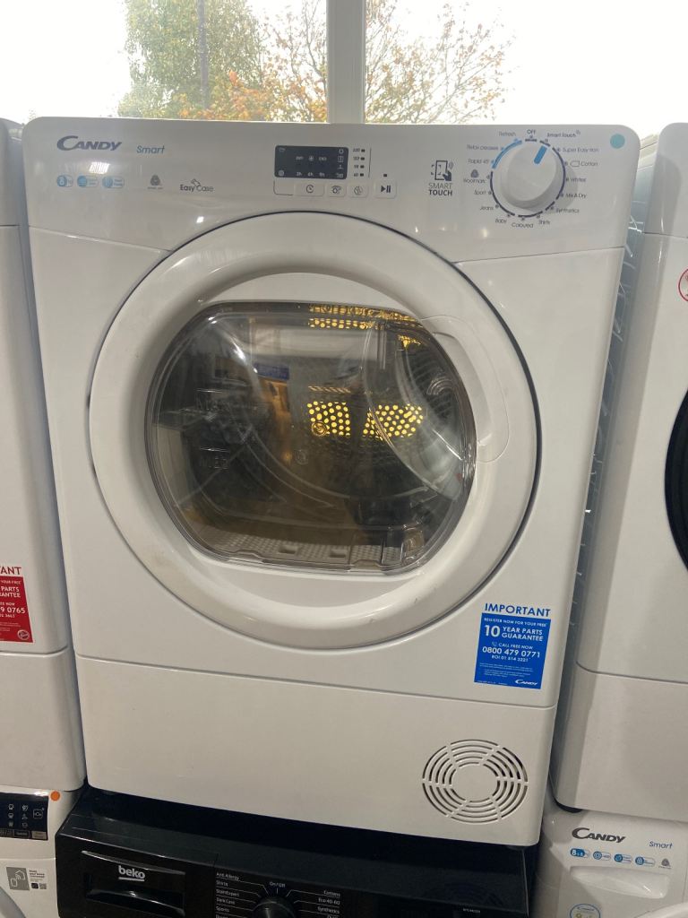 😋NEW😋RRP £369!! Candy 8kg Heat Pump Condenser Dryer - White - Energy Efficient 
