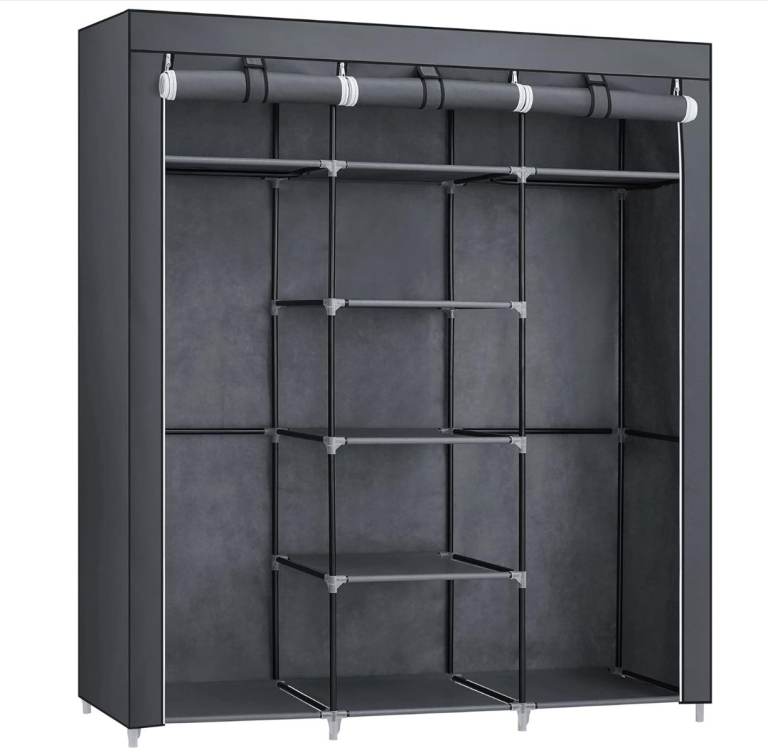 Moving Sale - Canvas Wardrobe (SONGMICS, Grey)