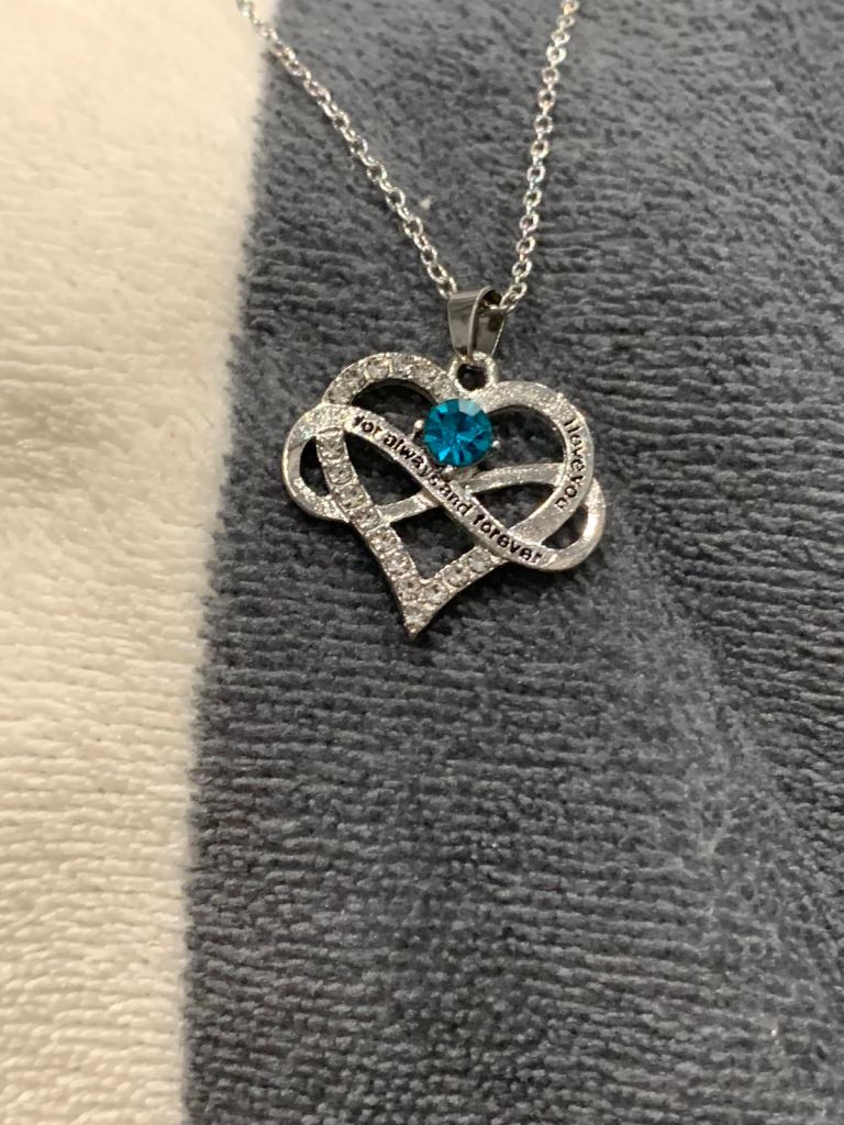 Beautiful heart zirconia love you necklace 