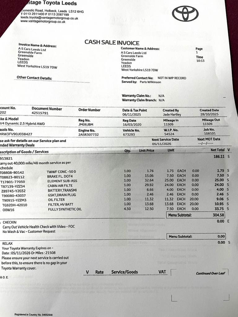 2020 Toyota RAV4 25 VVT-i Hybrid Dynamic 5dr CVT ESTATE Petrol/Electric Automatic